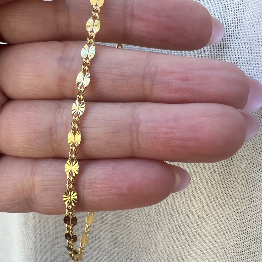 24k Gold over silver Bracelet 7.5" length